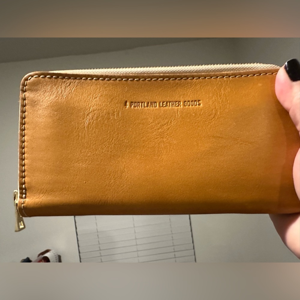 Portland Leather Goods Accordion Zip Wallet in Sunflower